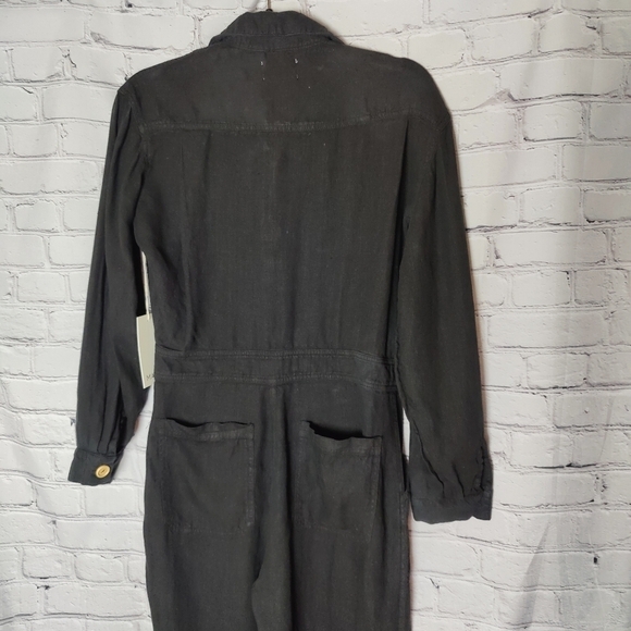 MATE the Label Black Linen Long Sleeve Jumpsuit Small NWT $248 - Picture 9 of 11